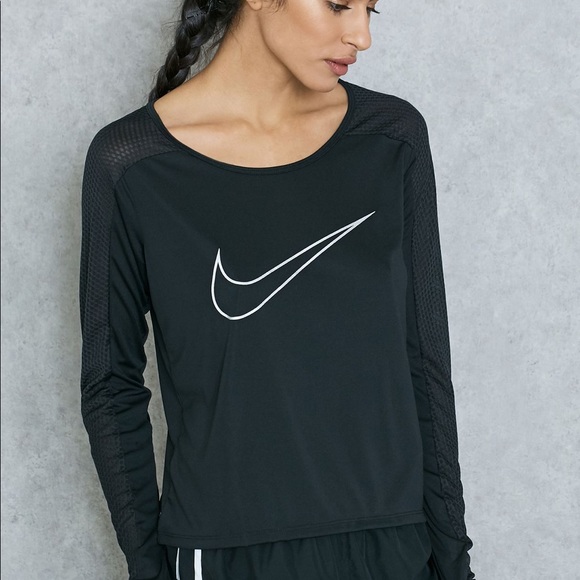 nike dri fit long sleeve black size medium - Picture 2 of 5